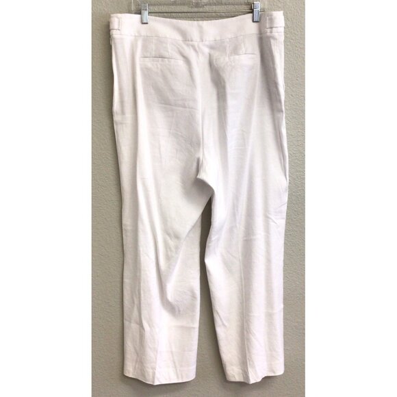 Talbots Pants Women’s 16 Petite White Linen Blend Wide Leg High Rise - Picture 2 of 8
